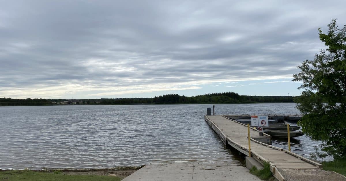Boat launch along lake shoreline